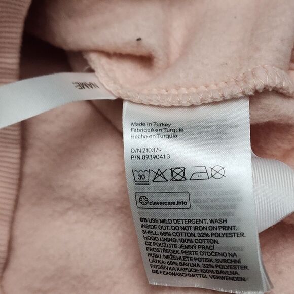 H&M Girls Disney Lady and the Tramp Spaghetti Scene Light Pink Hoodie Size 6x - Picture 7 of 10